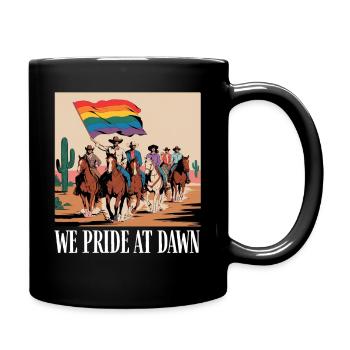 Pride at Dawn: Western Flag Ride - Tasse einfarbig - Schwarz - Rechts
