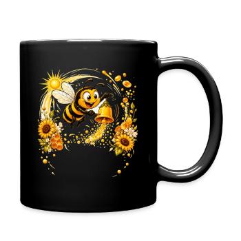 Biene Honig Imker Honigwabe Bienchen Insekt - Tasse einfarbig - Schwarz - Rechts