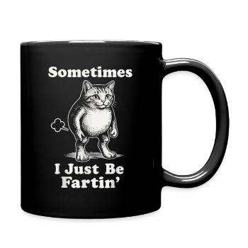 Sometimes the cat farts - Full Colour Mug - black - Right