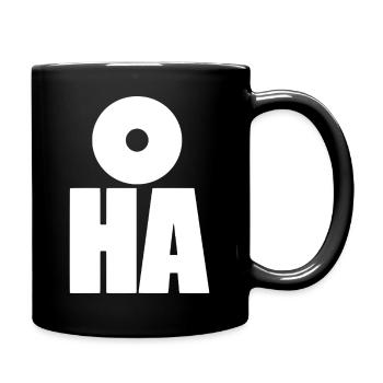 Oha! Bold minimalist typography - Full Colour Mug - black - Right