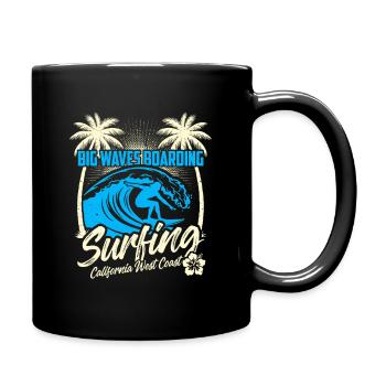 Big Waves Boarding - Surfing California - Tasse einfarbig - Schwarz - Rechts
