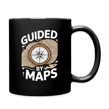 Guided By Maps Topografische Karte - Tasse einfarbig - Schwarz - Rechts