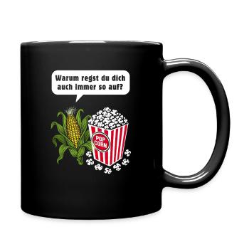Jeu de mots Corn & Popcorn - Mug uni - noir - Droite