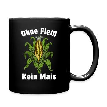 Ohne Fleiß kein Mais | Maiskolben mit Blättern - Tasse einfarbig - Schwarz - Rechts