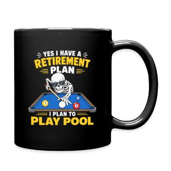 Plan de retraite Jeu de billard Billard squelette - Mug uni - noir - Droite