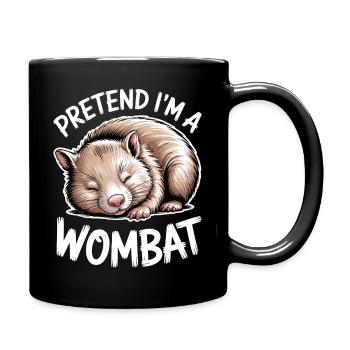 Wombat Sprüche Wombat Lustiges Wombat Geschenk - Tasse einfarbig - Schwarz - Rechts