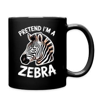 Zebra Sprüche Zebras Lustiges Zebra Geschenk - Tasse einfarbig - Schwarz - Rechts