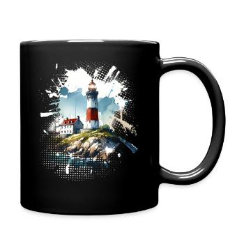 Leuchtturm - Tasse einfarbig - Schwarz - Rechts
