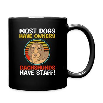 Rauhaardackel Dachshund - Tasse einfarbig - Schwarz - Rechts