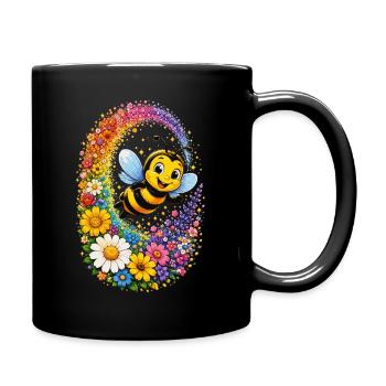 Biene Honig Imker Honigwabe Blumen Wiese Insekt - Tasse einfarbig - Schwarz - Rechts