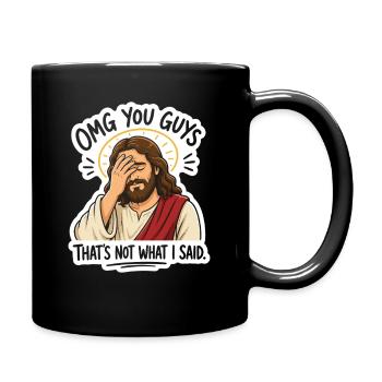 Jesus Facepalm Spruch Sticker - Tasse einfarbig - Schwarz - Rechts