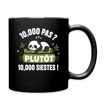 Panda Endormi Plutôt Siestes - Mug uni - noir - Droite