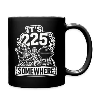Il fait 225° quelque part squelette barbecue - Mug uni - noir - Droite
