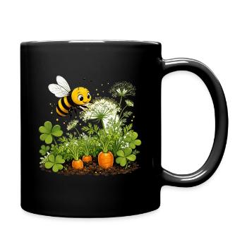 Biene Honig Imker Honigwabe Blumen Wiese Insekt - Tasse einfarbig - Schwarz - Rechts