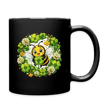 abeille, apiculteur, nid d’abeille, fleurs, insecte des prairies, - Mug uni - noir - Droite