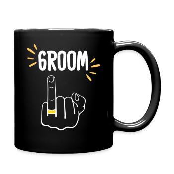 Funny Groom Ring Finger - Full Colour Mug - black - Right