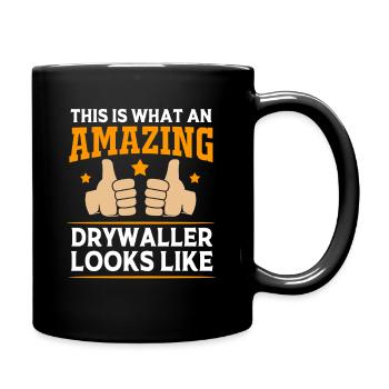 Construction site drywall assembly fitter - Full Colour Mug - black - Right