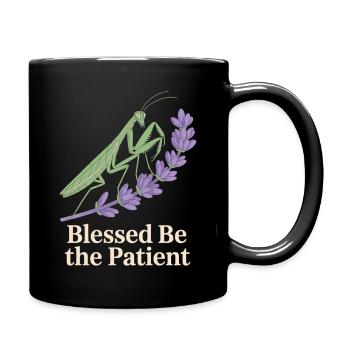 Praying mantis with lavender - Full Colour Mug - black - Right