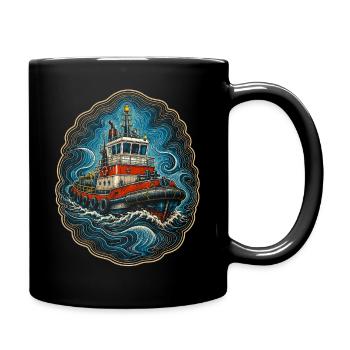 Schleppschiffe Schlepper - Tasse einfarbig - Schwarz - Rechts
