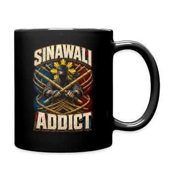 Escrima Arnis Kampfsport Sinawali - Tasse einfarbig - Schwarz - Rechts