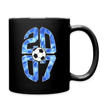 19 YEARS BORN 2007 FOOTBALL 19TH BIRTHDAY - Full Colour Mug - black - Right