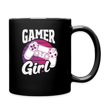 Gamer Girl Retro Controller Vintage Zockerin - Tasse einfarbig - Schwarz - Rechts