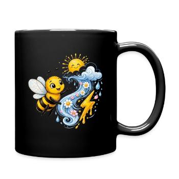 Biene Honig Imker Honigwabe Blumen Wiese Insekt - Tasse einfarbig - Schwarz - Rechts