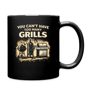 Zu Viele Grills Grillparty Design - Tasse einfarbig - Schwarz - Rechts