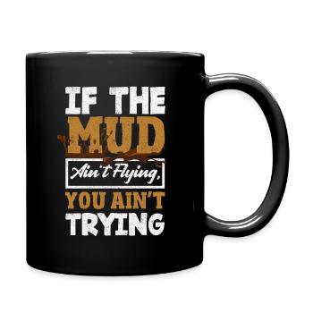 Girl on muddy obstacle course - Full Colour Mug - black - Right