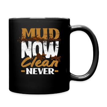 Girl on muddy obstacle course - Full Colour Mug - black - Right