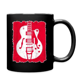 Graffiti-Gitarren-Silhouette - Tasse einfarbig - Schwarz - Rechts
