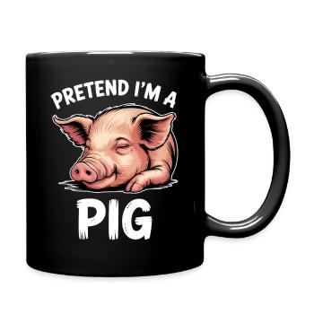 Pig Sayings Pig Funny Pigs Gift - Full Colour Mug - black - Right