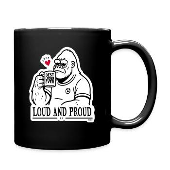 Lauter und stolzer Gorillabecher Bester Verlierer aller Zeiten - Tasse einfarbig - Schwarz - Rechts