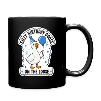 Geburtstagsgans Lachend Sticker - Tasse einfarbig - Schwarz - Rechts
