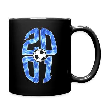 25 YEARS BORN 2001 FOOTBALL 25TH BIRTHDAY - Full Colour Mug - black - Right