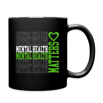 Mental Health Repetition Green Accents Gift - Full Colour Mug - black - Right