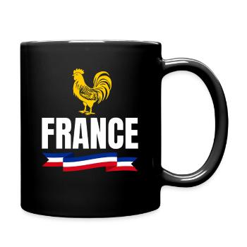 France Coq Dore Ruban Tricolore - Mug uni - noir - Droite
