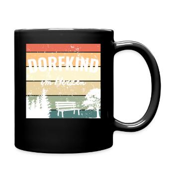Dorfkind im Herzen – Retro Heimatliebe - Tasse einfarbig - Schwarz - Rechts
