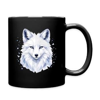 Arktischer Fuchs Polygon Design - Tasse einfarbig - Schwarz - Rechts