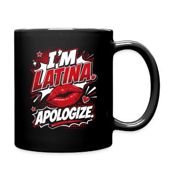 Ich Latina Entschuldige Comic - Tasse einfarbig - Schwarz - Rechts