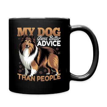 Shetland Sheepdog Sheltie Dog Breed - Full Colour Mug - black - Right