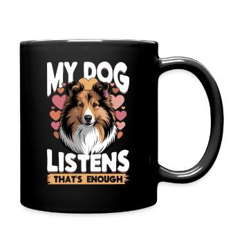 Shetland Sheepdog Sheltie Dog Breed - Full Colour Mug - black - Right