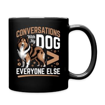 Shetland Sheepdog Sheltie Dog Breed - Full Colour Mug - black - Right