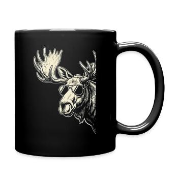 Mosses with Sunglasses Graphic - Full Colour Mug - black - Right