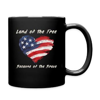 USA Herz - Terre de la liberté grâce aux Braves - Mug uni - noir - Droite