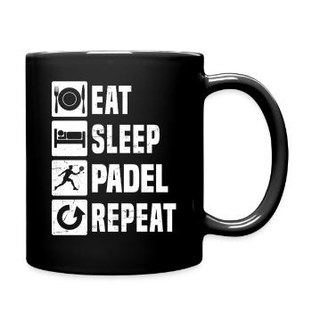 Padel Tipps Fans und Padel Zubehör passen zusammen - Tasse einfarbig - Schwarz - Rechts