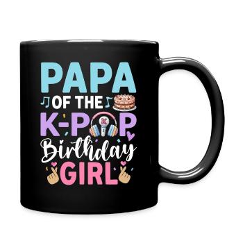 Papa of The K-Pop Birthday Girl - Full Colour Mug - black - Right