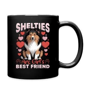 Shetland Sheepdog Sheltie Dog Breed - Full Colour Mug - black - Right