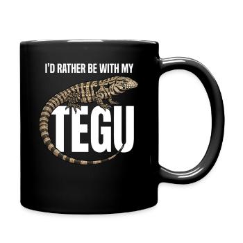 Ich wäre lieber bei meinem Tegu. - Tasse einfarbig - Schwarz - Rechts