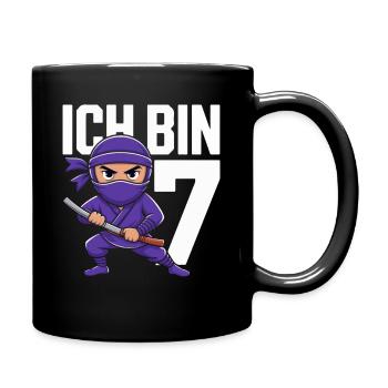 Ich bin 7 siebter Geburtstag Ninja - Full Colour Mug - black - Right